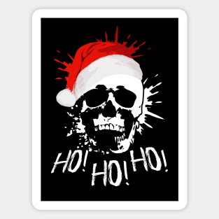 Christmas Rocker Santa Claus Skull Ho Ho Ho Magnet